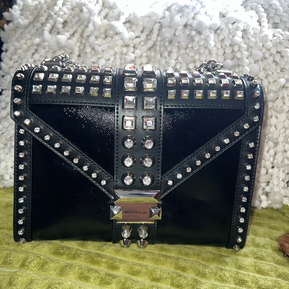 Michael Kors Black Crossbody with Silver Studs